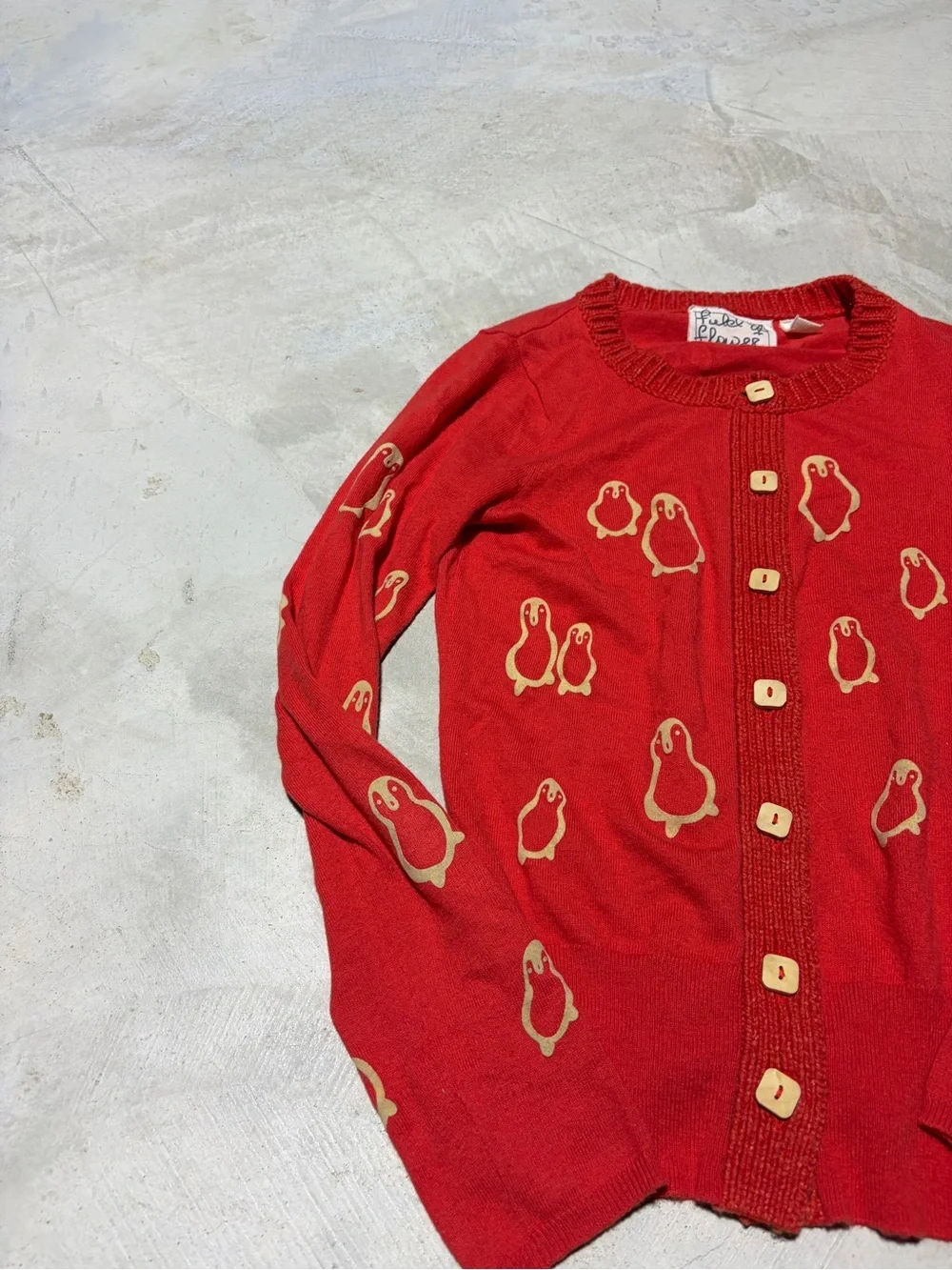 Anthropologie field flower penguin cardigan small